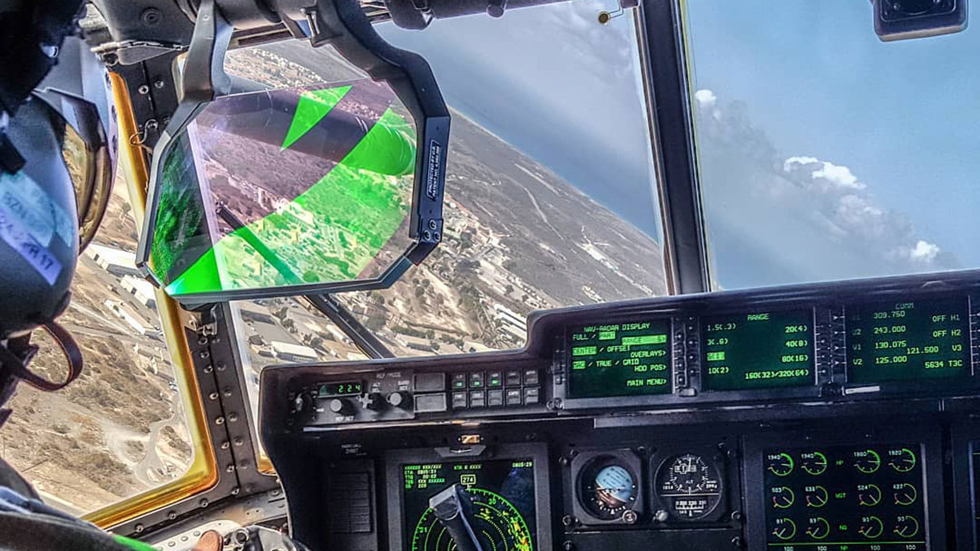 Head-up Guidance Systems (HGS™) HGS-6000 series display in cockpit